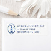 Navy Lighthouse Nautical Return Label (Insitu)