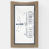 Navy Lighthouse op Burlap Nautical Vrijgezellenfee Spandoek (Verticaal)