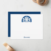 Navy Lions Bar Mitzvah Hartelijk dank Notitiekaartje (Voorkant / Achterkant in situ)