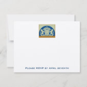 Navy Lions Bar Mitzvah RSVP-kaart RSVP Kaartje (Achterkant)