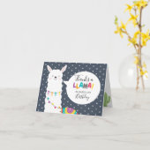 Navy Llama Cactus Foto Dank je wel Kaart (Gele Bloem)