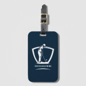 Navy Logo Golftoernooi Swag Bag Label Bagagelabel (Voorkant (verticaal))
