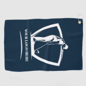 Navy Logo golftoernooi Swag Golfhanddoek (Horizontaal)
