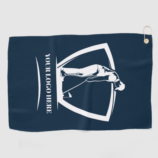 Navy Logo golftoernooi Swag Golfhanddoek (Horizontaal)
