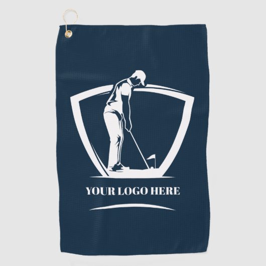 Navy Logo golftoernooi Swag Golfhanddoek (Voorkant)