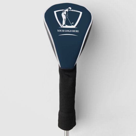 Navy Logo golftoernooi Swag Golfheadcover (Voorkant)