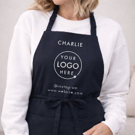Navy Logo | Modern minimalistisch blauw voor bedri Schort