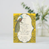 Navy Love Bird Damask Rehearsal Dinner Invitations Uitnodiging Briefkaart (Staand voorkant)
