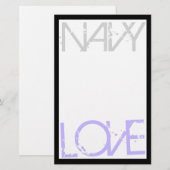 Navy Love Briefpapier (Voorkant / Achterkant)