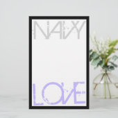 Navy Love Briefpapier (Staand voorkant)