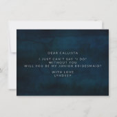 Navy Luster Blue be My Junior Bridesmaid Voorstel (Achterkant)