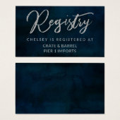 Navy Luster Blue Shower Gift Registry Insert Kaart (Voorkant /achterkant)