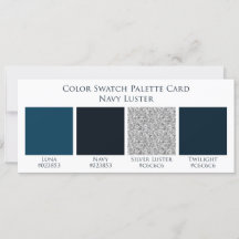 Navy Luster Blue Wedding Color Swatch Palette Kaar