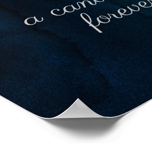 Navy Luster Dark Blue Silver in Loving Memory Sign Poster (Hoek)