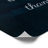 Navy Luster Dark Blue Silver Wedding Welcome Sign Poster (Hoek)