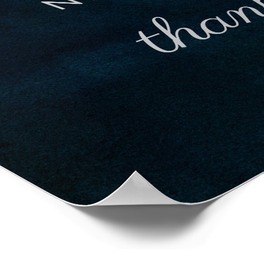 Navy Luster Dark Blue Silver Wedding Welcome Sign Poster (Hoek)