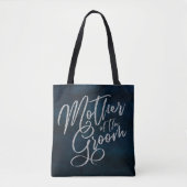 Navy Luster Donkerblauw Monogram Moeder van de bru Tote Bag (Voorkant)