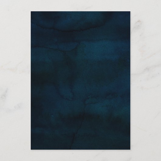 Navy Luster Donkerblauw Silver Waterverf Diner Menu (Achterkant)