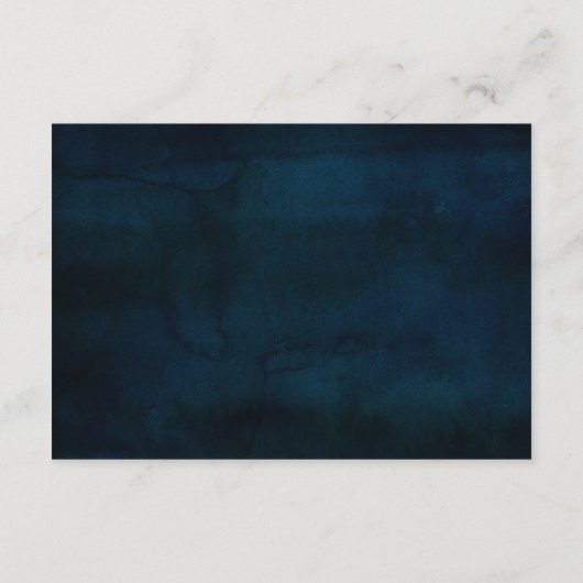 Navy Luster Donkerblauw Zilver Bruiloft Routebesch Informatiekaartje (Achterkant)