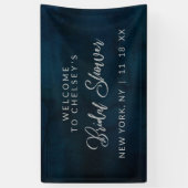 Navy Luster donkerblauw zilver Vrijgezellenfeest w Spandoek (Verticaal)