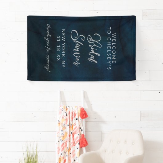 Navy Luster donkerblauw zilver Vrijgezellenfeest w Spandoek (Insitu)