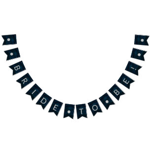 Navy Luster Donkerblauwe bruid om Vrijgezellenfees Vlaggetjes