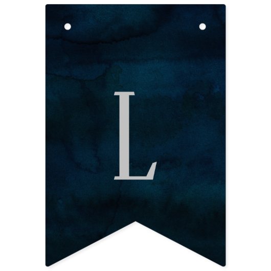 Navy Luster Donkerblauwe liefde is zoete bruiloft Vlaggetjes (Tweede vlag)