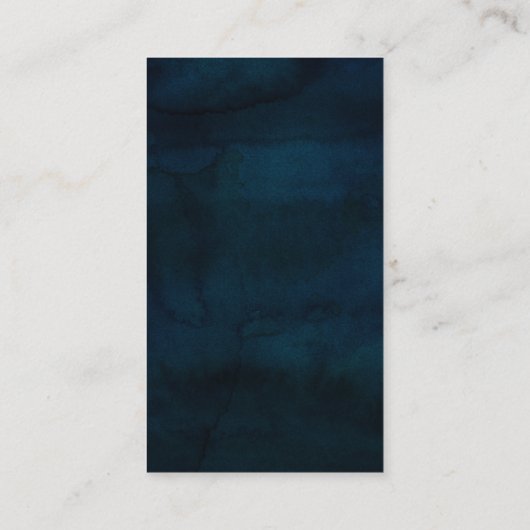 Navy Luster Donkerblauwe Waterverf bruiloft detail Informatiekaartje (Achterkant)
