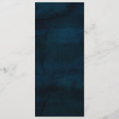 Navy Luster Donkerblauwe Zilveren Aquarel Eettafel Menu (Achterkant)