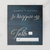 Navy Luster Donkerblauwe Zittafel Nummer Plaatskaartje (Buitenkant ongevouwen)