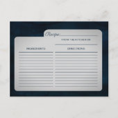 Navy Luster Silver Blue Bride to Be Recipe Kaart (Achterkant)