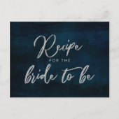 Navy Luster Silver Blue Bride to Be Recipe Kaart (Voorkant)