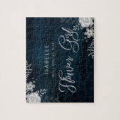 Navy Luster Silver Wees ons Bloemenmeisje-voorstel Legpuzzel (Verticaal)