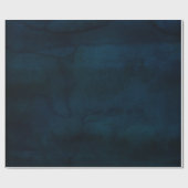 Navy Lustre Donkerblauwe Waterverf Textuur Bruilof Cadeaupapier (Vlak)