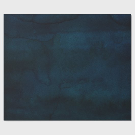 Navy Lustre Donkerblauwe Waterverf Textuur Bruilof Cadeaupapier (Vlak)