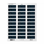 Navy Lustre Eenvoudig Monogram Bruiloft Retouradre Etiket (Full Sheet)