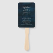 Navy Lustre Zilveren Blauw Huwelijksceremonie Prog Handwaaier (Voorkant)