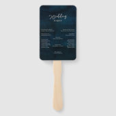 Navy Lustre Zilveren Blauw Huwelijksceremonie Prog Handwaaier (Achterkant)