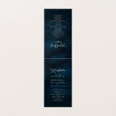 Navy Lustre Zilveren Blauw Huwelijksceremonie Prog Kaart (Buitenkant ongevouwen)