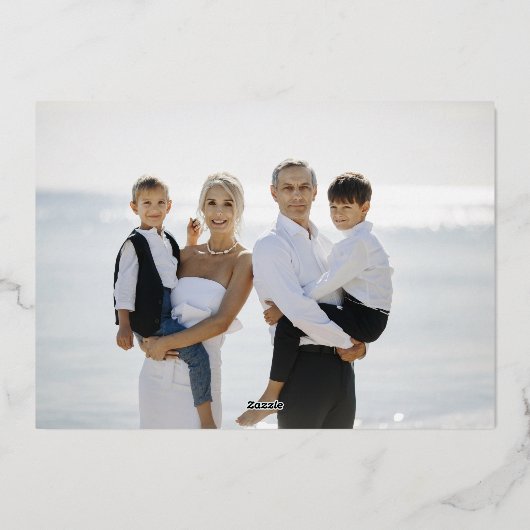 Navy Luxury Christmas Kaart Elegant Font foto (Achterkant)