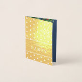 Navy Luxury Gold Foil Christmas Party Invitations Folie Kaarten (Voorkant)