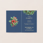 Navy Luxury Gold Foil Christmas Party Invitations Folie Kaarten (Binnen)