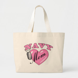 Navy Ma Heart N Dog Label Grote Tote Bag
