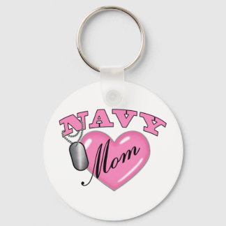 Navy Ma Heart N Dog Label Sleutelhanger