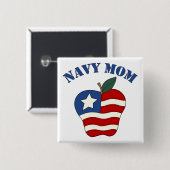 Navy Ma Patriotic Apple Vierkante Button 5,1 Cm (Voorkant /achterkant)