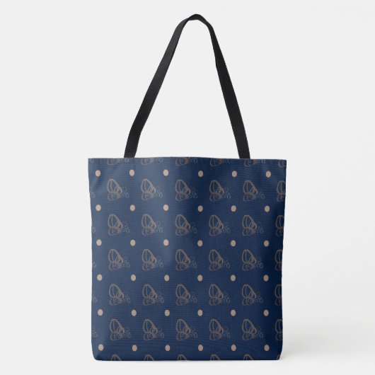Navy Machiato Tote Bag (Voorkant)