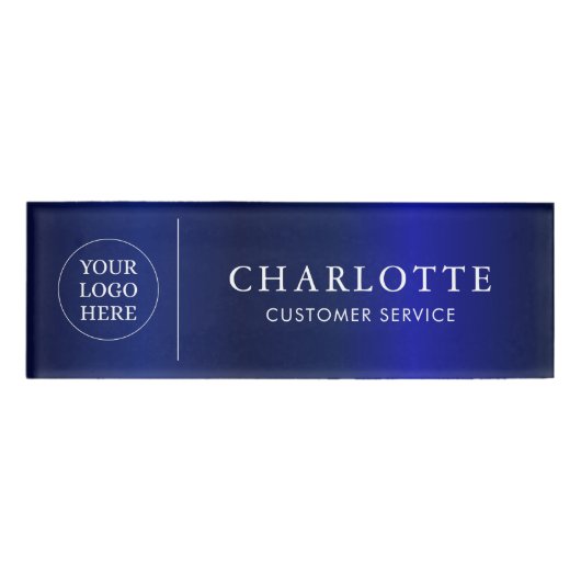 Navy Magnet Custom Logo Kantoor Medewerker Naambadge (Voorkant)