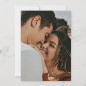 Navy Magnolia Floral Photo Wedding Invitation (Achterkant)