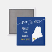 Navy Maine Wedding Sla de datumkaart op Magneet (Voorkant / Achterkant)