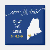 Navy Maine Wedding Sla de datumkaart op Magneet (Voorkant)